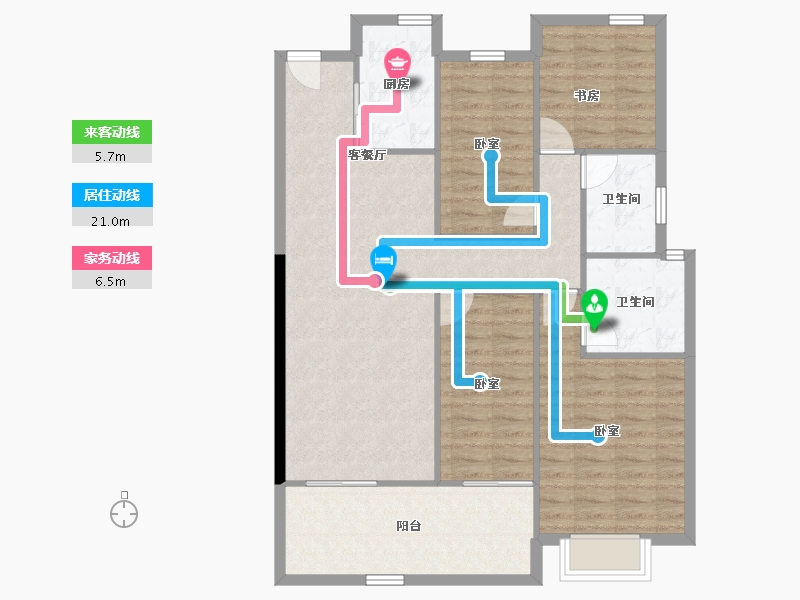 河南省-郑州市-美盛·金水印-103.95-户型库-动静线