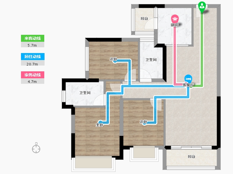 四川省-成都市-星河WORLD公园贰号-82.69-户型库-动静线