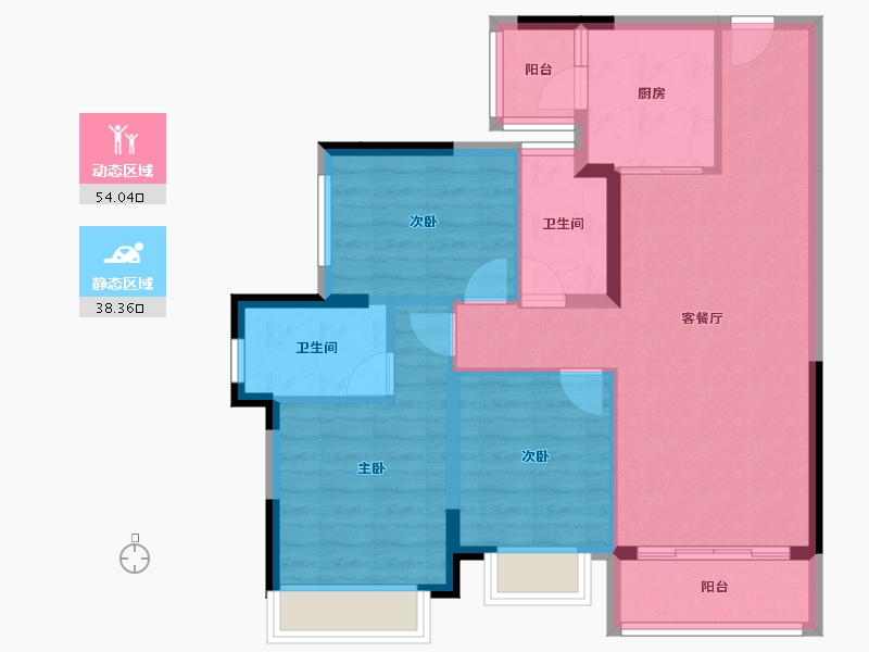 四川省-成都市-星河WORLD公园贰号-82.69-户型库-动静分区