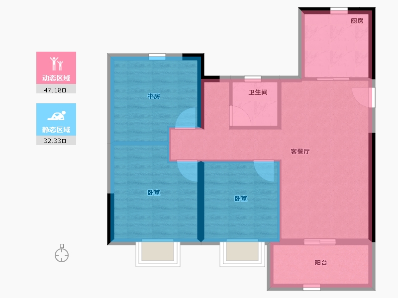 江苏省-南京市-颐居华发颐和四季府-71.10-户型库-动静分区