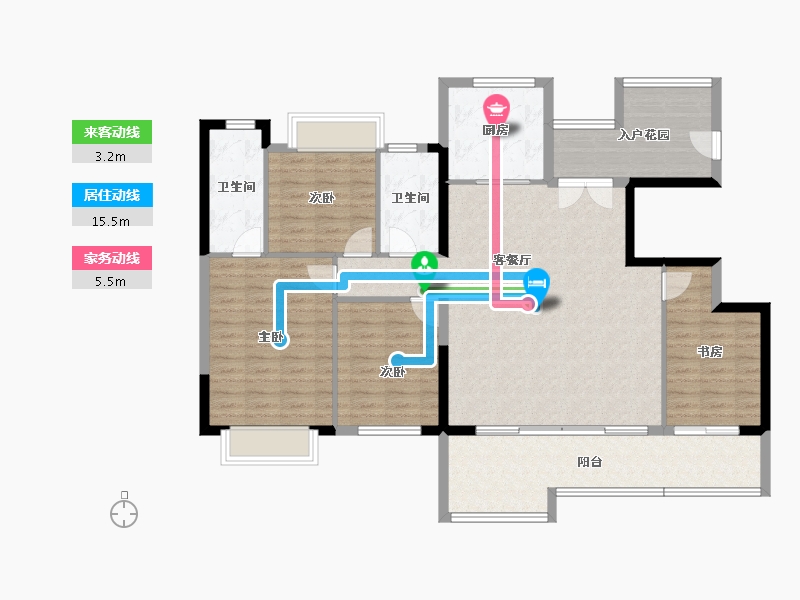 四川省-成都市-华润置地玺宸上院十里-127.04-户型库-动静线