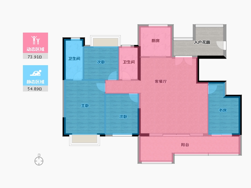 四川省-成都市-华润置地玺宸上院十里-127.04-户型库-动静分区