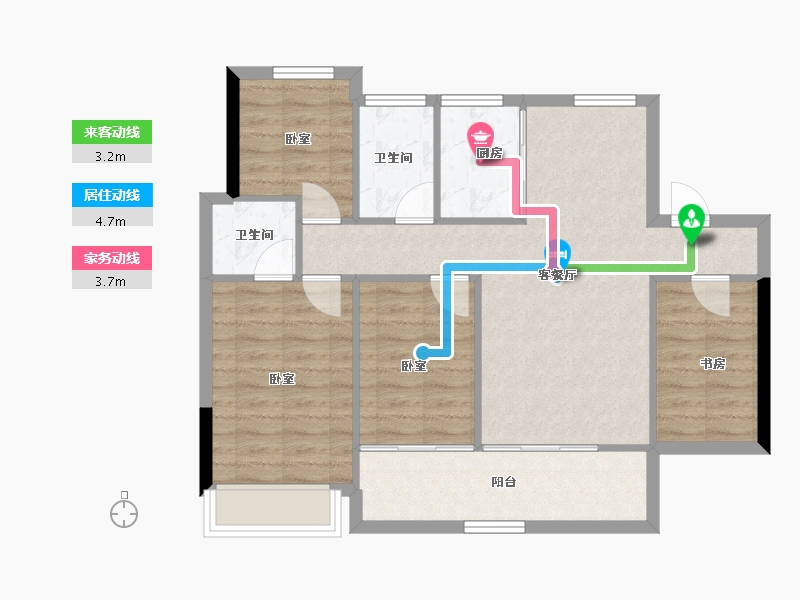 湖南省-长沙市-保利长交锦上-80.77-户型库-动静线