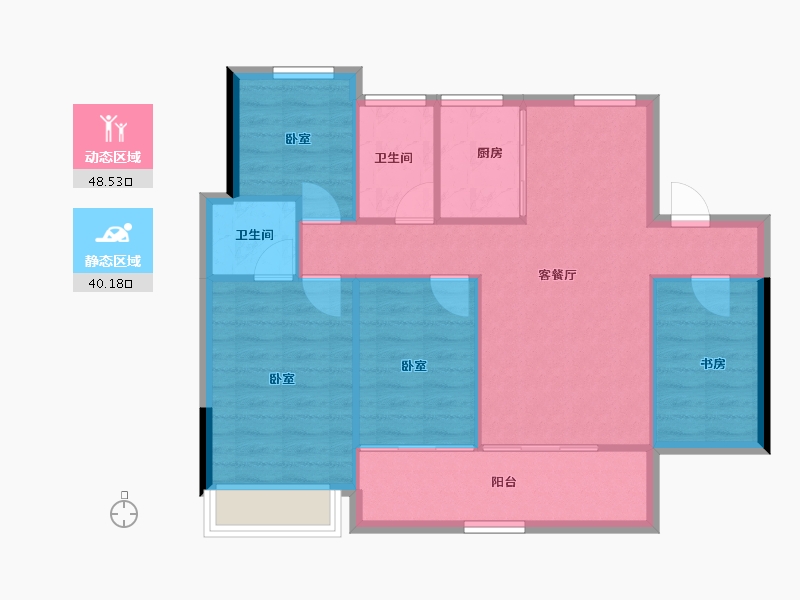 湖南省-长沙市-保利长交锦上-80.77-户型库-动静分区