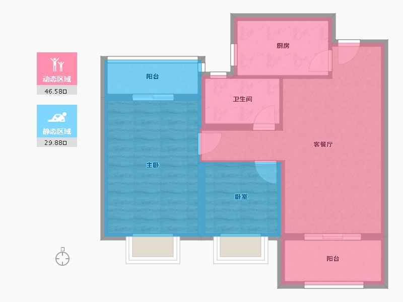 安徽省-淮北市-融翔书香-68.01-户型库-动静分区