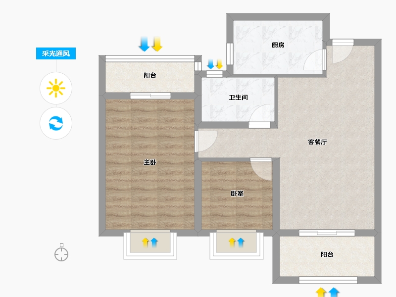 安徽省-淮北市-融翔书香-68.01-户型库-采光通风