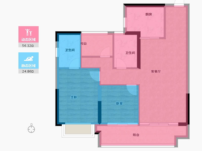 广东省-佛山市-中建壹品鄂旅投东湖学府-72.80-户型库-动静分区