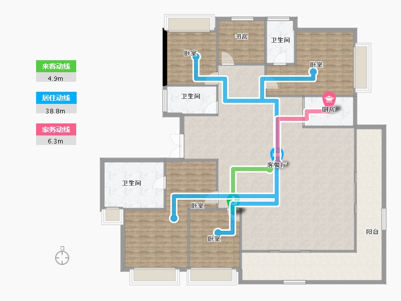 湖南省-长沙市-时代倾城六期(时代汀蓝)-203.13-户型库-动静线