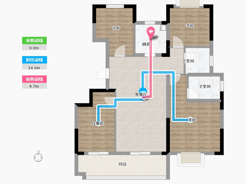 浙江省-宁波市-盛元·东江汇-96.10-户型库-动静线