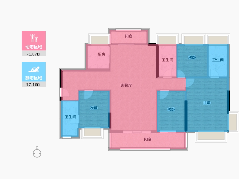 广东省-东莞市-华侨城松湖原岸-116.56-户型库-动静分区