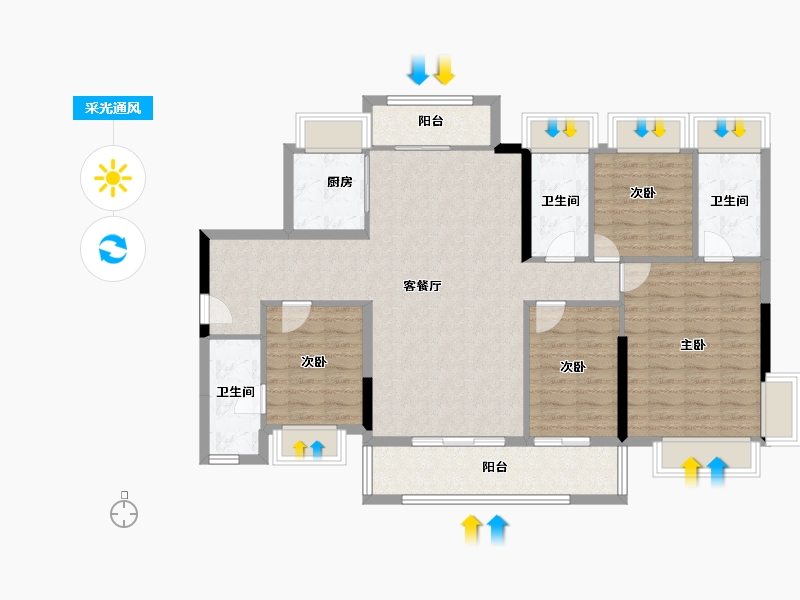 广东省-东莞市-华侨城松湖原岸-116.56-户型库-采光通风