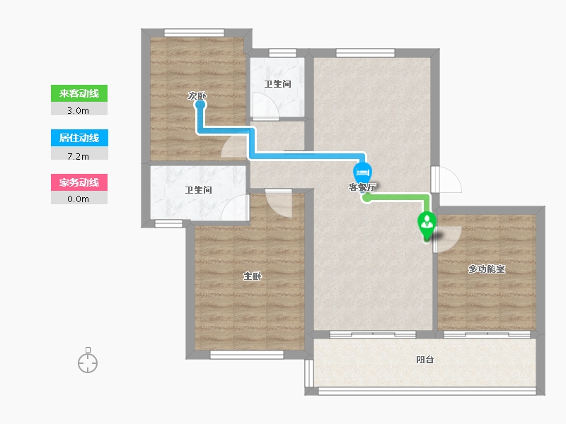 海南省-三亚市-北京城建海云湾-83.45-户型库-动静线