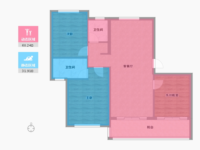 海南省-三亚市-北京城建海云湾-83.45-户型库-动静分区