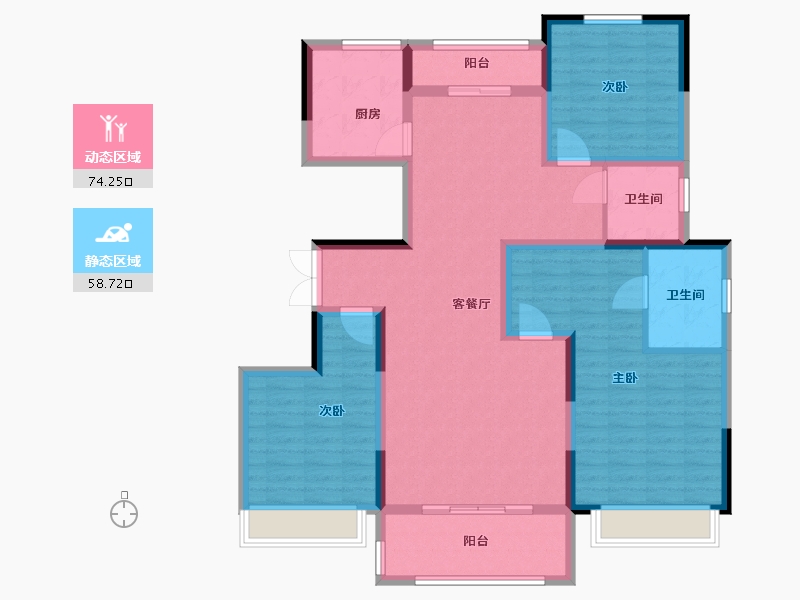 河南省-三门峡市-灵宝·阳光城-119.00-户型库-动静分区