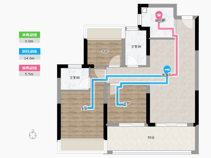 浙江省-绍兴市-金樾玖著-71.21-户型库-动静线