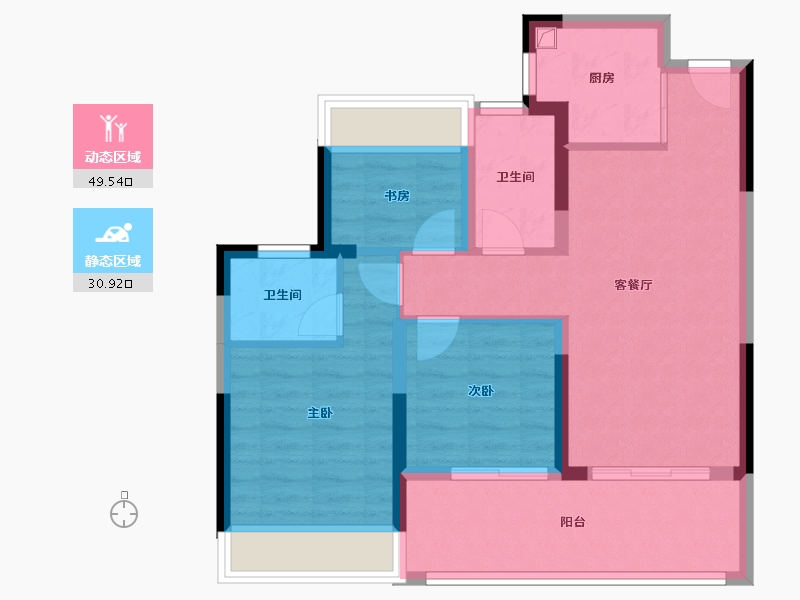 浙江省-绍兴市-金樾玖著-71.21-户型库-动静分区