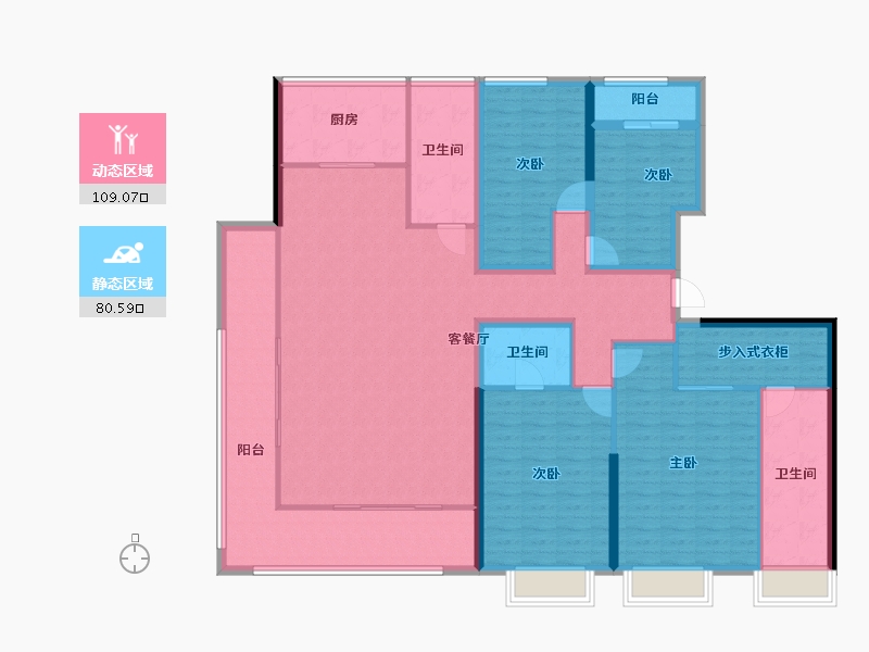 陕西省-西安市-龙记·观湖-172.39-户型库-动静分区