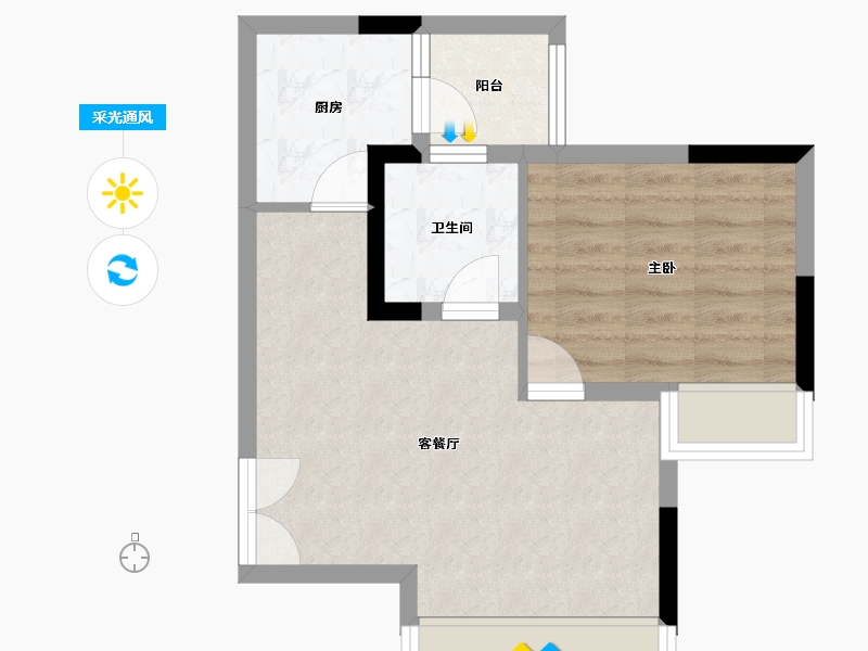 四川省-成都市-川发宽窄慢里-45.65-户型库-采光通风