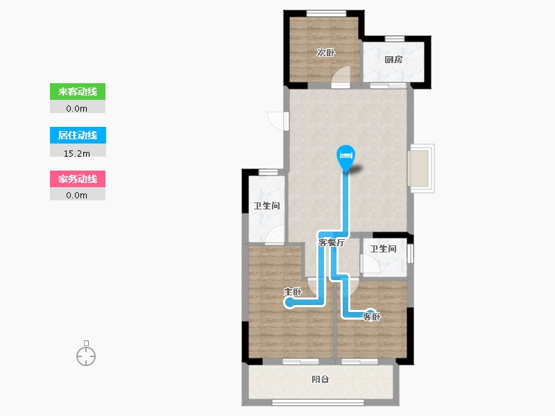 浙江省-嘉兴市-锦望名邸-84.00-户型库-动静线