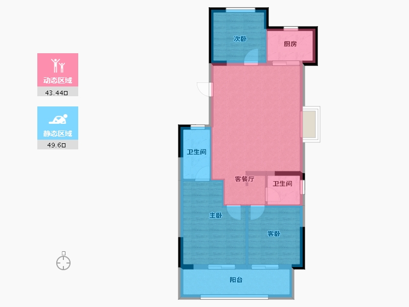 浙江省-嘉兴市-锦望名邸-84.00-户型库-动静分区