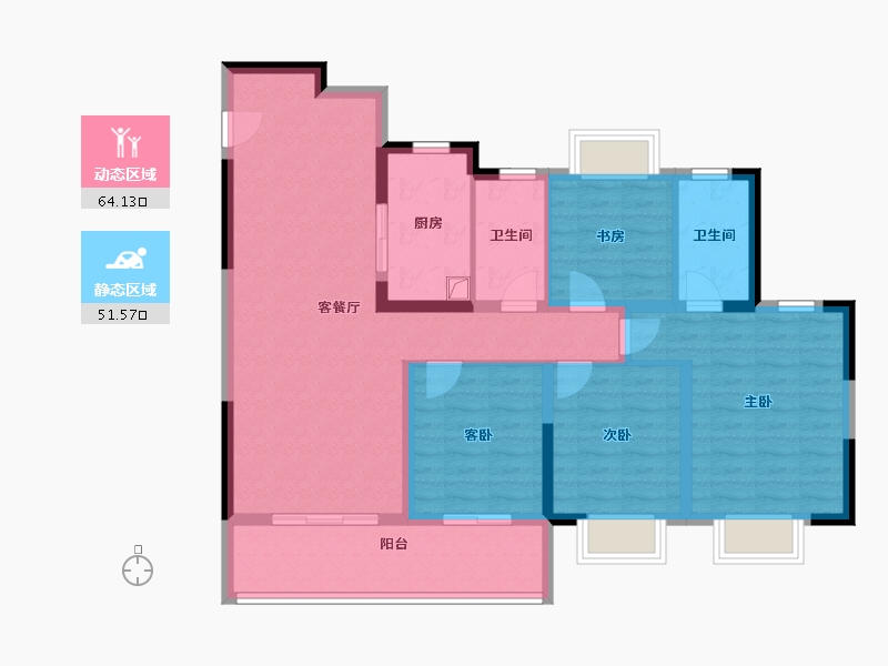 江西省-南昌市-金地九峯境-103.21-户型库-动静分区