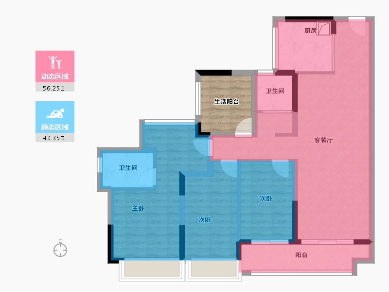 广东省-佛山市-万科璞悦山-94.43-户型库-动静分区