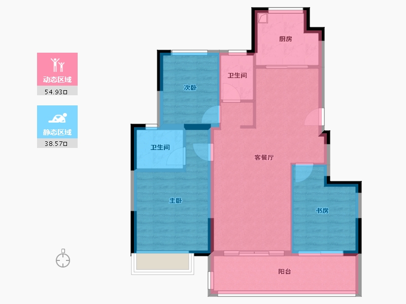 四川省-成都市-源昌幸福里-84.00-户型库-动静分区