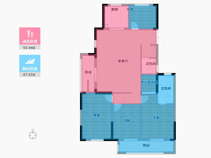 浙江省-湖州市-满庭芳府-112.01-户型库-动静分区