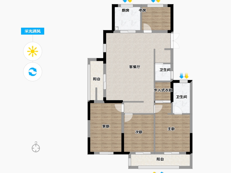 浙江省-湖州市-满庭芳府-112.01-户型库-采光通风