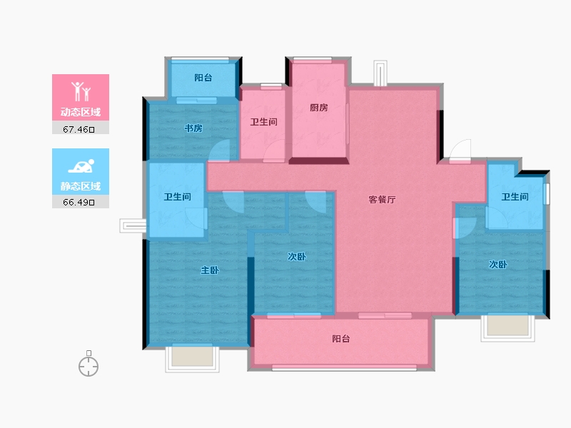 福建省-福州市-左海望悦-120.86-户型库-动静分区