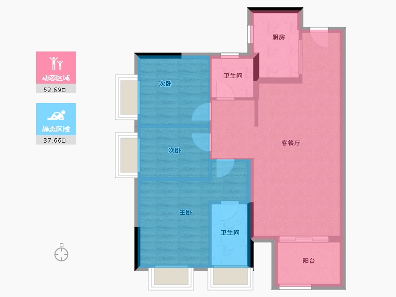 广东省-东莞市-金地名著-81.37-户型库-动静分区