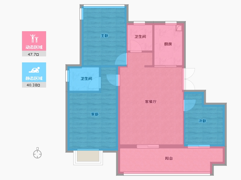 安徽省-合肥市-文一朗书轩-79.20-户型库-动静分区