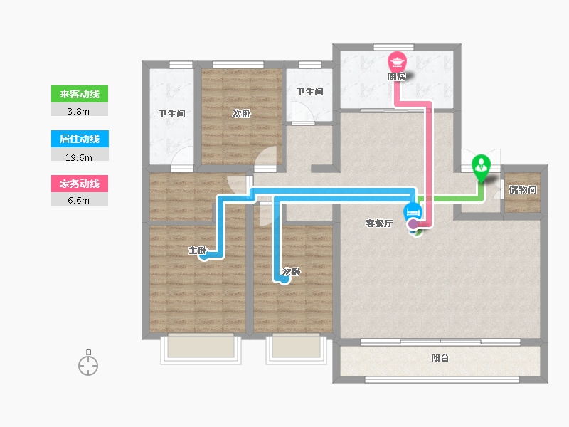 吉林省-长春市-锦溢·净月辰院-119.16-户型库-动静线