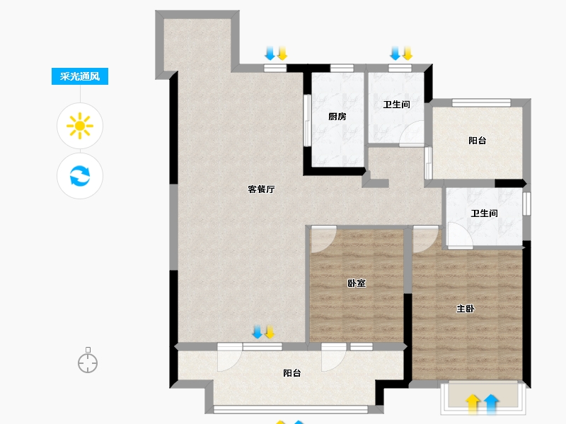 宁夏回族自治区-银川市-银川融创城-101.60-户型库-采光通风