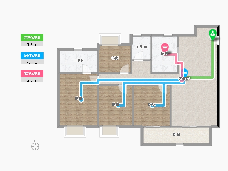 江苏省-镇江市-万科翡翠公园-110.94-户型库-动静线