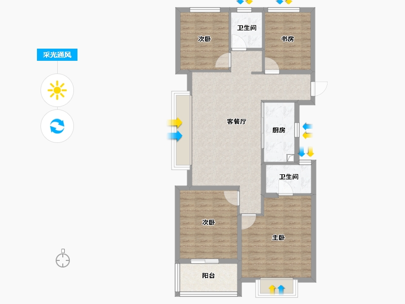 浙江省-宁波市-保利·和颂望悦-92.00-户型库-采光通风