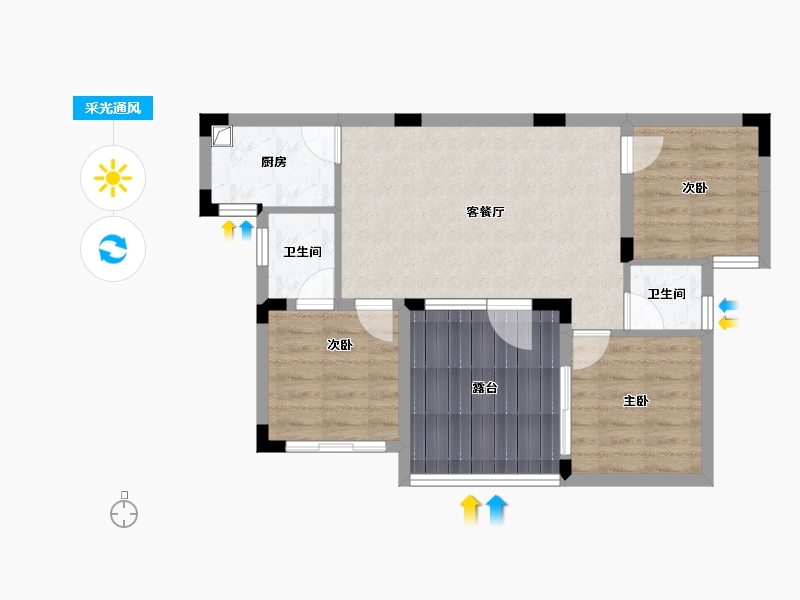 重庆-重庆市-四面山国际康养云城-67.47-户型库-采光通风