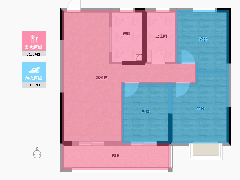 浙江省-宁波市-映樾府-76.00-户型库-动静分区