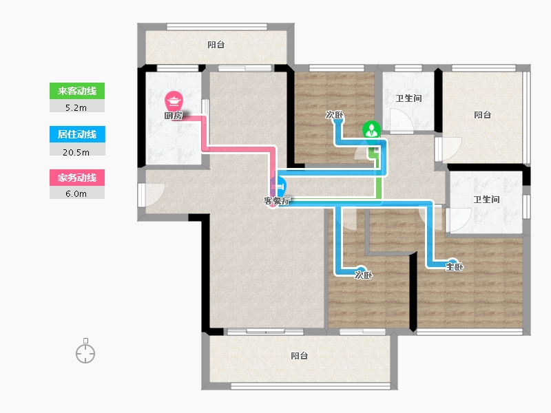 贵州省-毕节市-中鼎景城-104.80-户型库-动静线