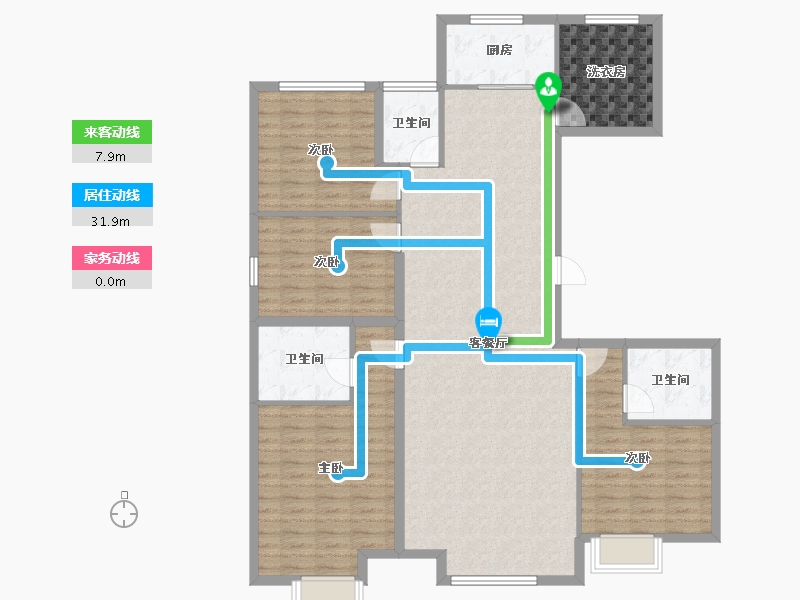 河北省-保定市-嘉禾·复兴公馆-137.24-户型库-动静线