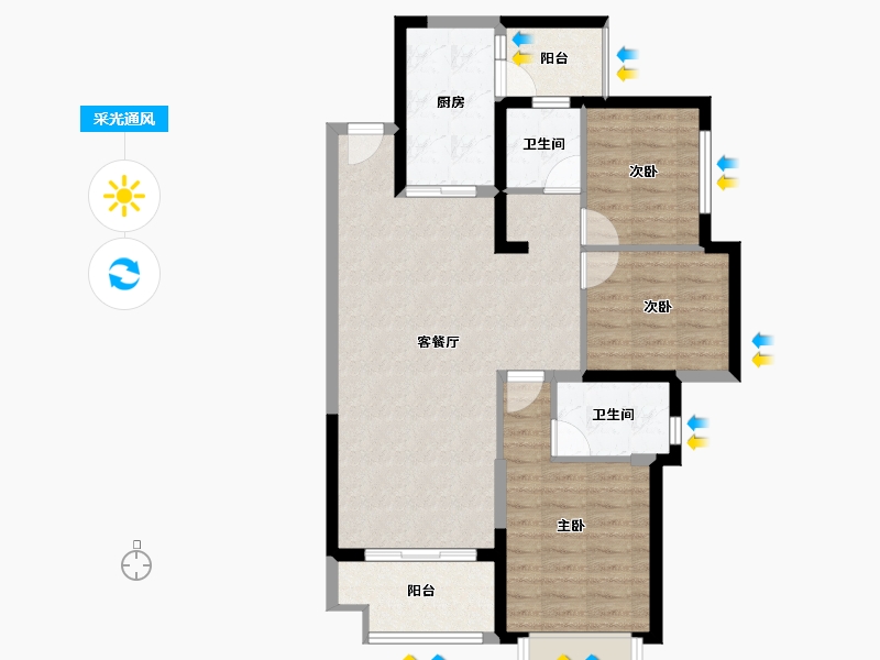 四川省-成都市-天府半岛-85.29-户型库-采光通风