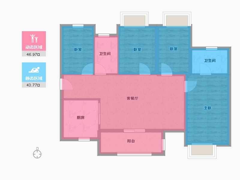 广东省-东莞市-保利招商锦上-81.06-户型库-动静分区