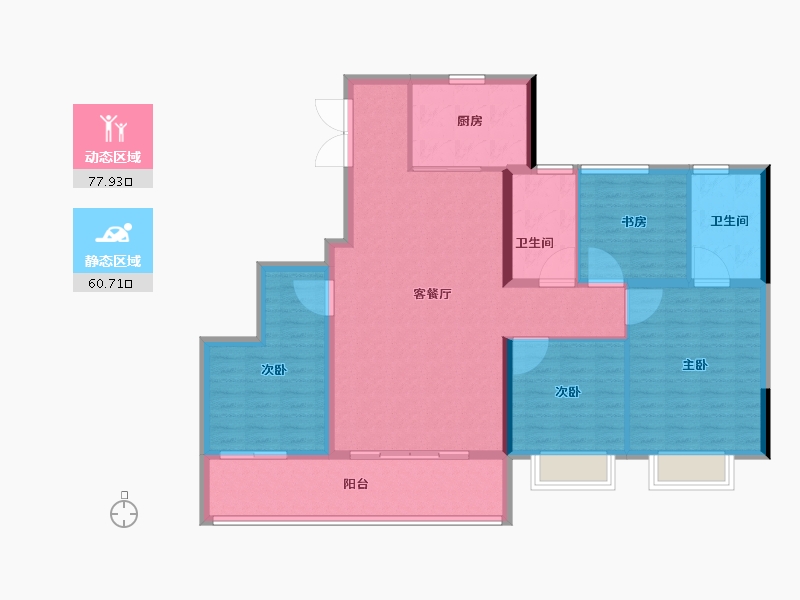 浙江省-绍兴市-中海铂隽-126.41-户型库-动静分区