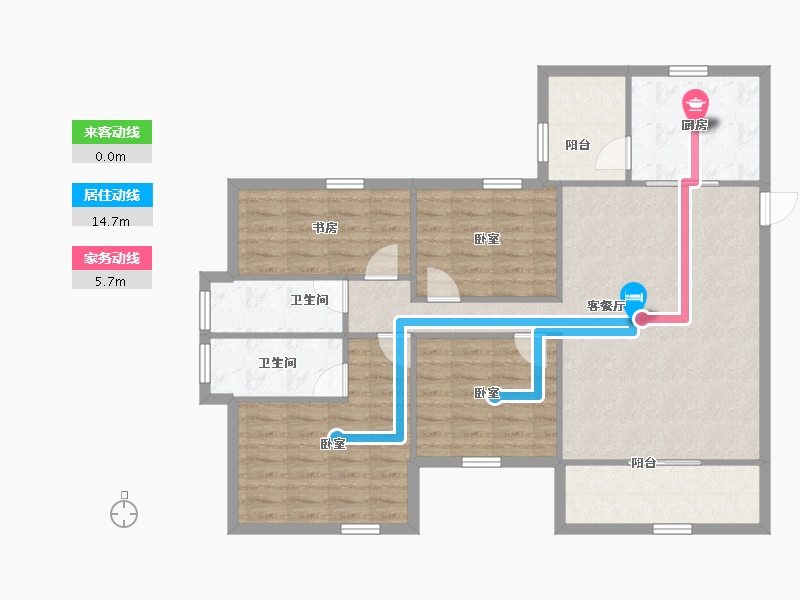 陕西省-西安市-滨江翡翠城-102.87-户型库-动静线