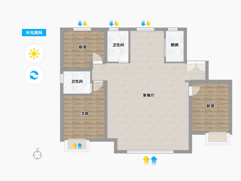 河北省-保定市-嘉禾·复兴公馆-103.30-户型库-采光通风