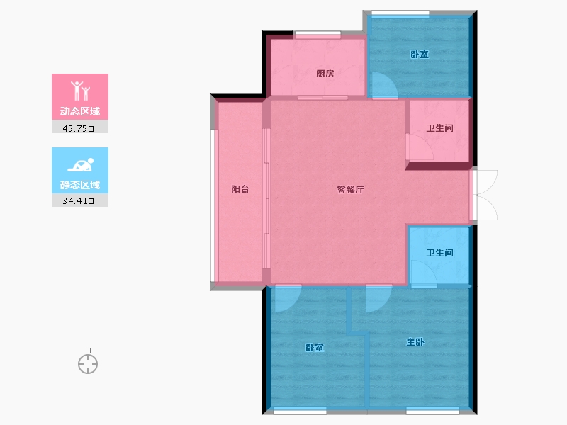 福建省-福州市-保利阅江台-73.03-户型库-动静分区