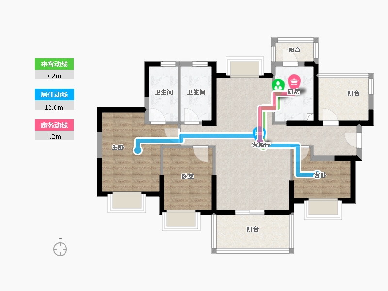 广东省-惠州市-鸿润南韵花园-88.01-户型库-动静线