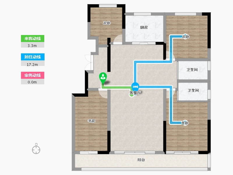 山东省-滨州市-丽景华府住宅小区-133.37-户型库-动静线