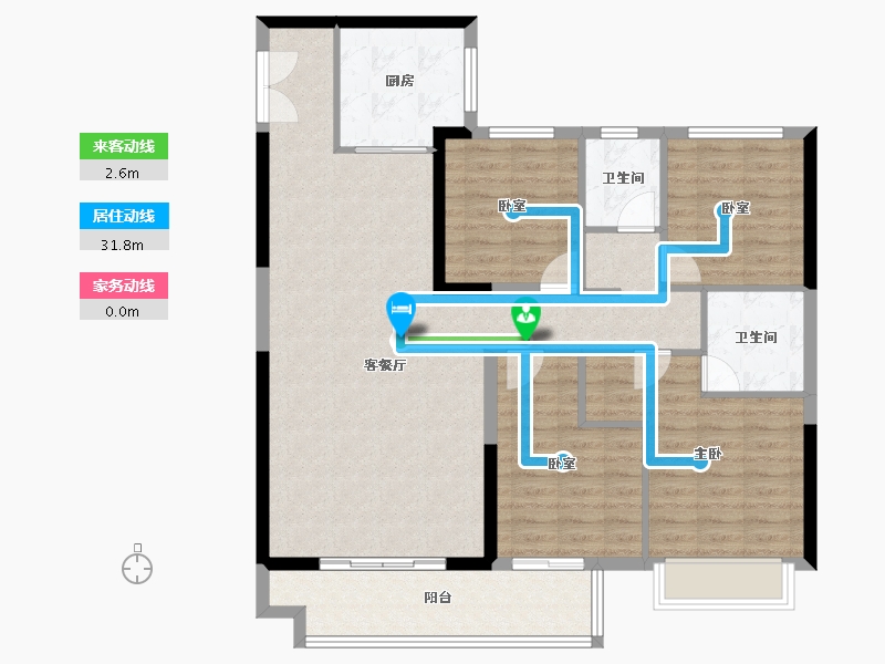 陕西省-西安市-金辉鹿鸣长滩-113.21-户型库-动静线