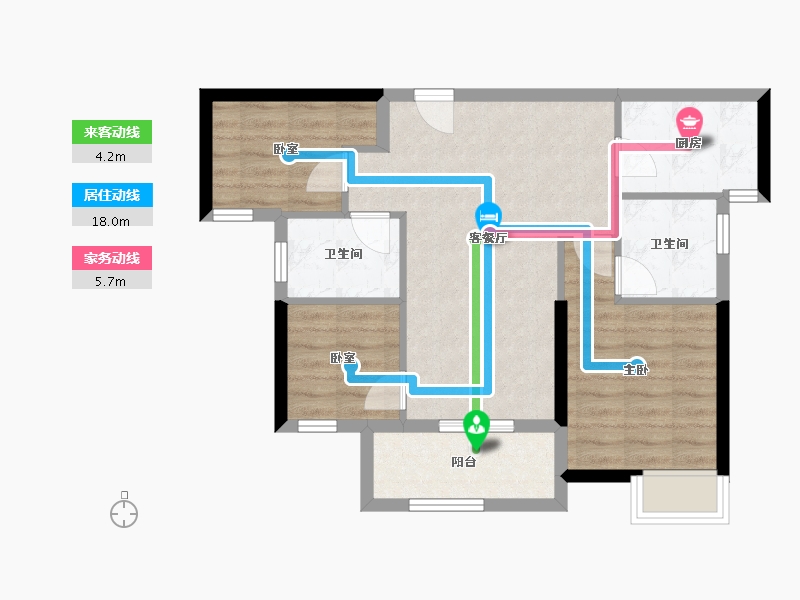 福建省-厦门市-特房樾鸣湾-66.13-户型库-动静线